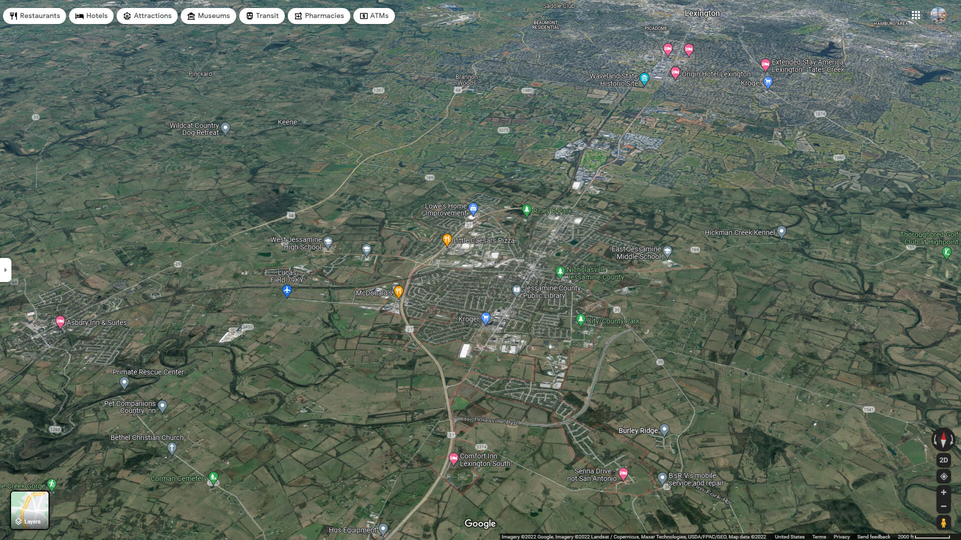 Nicholasville Aerial Map Kentucky